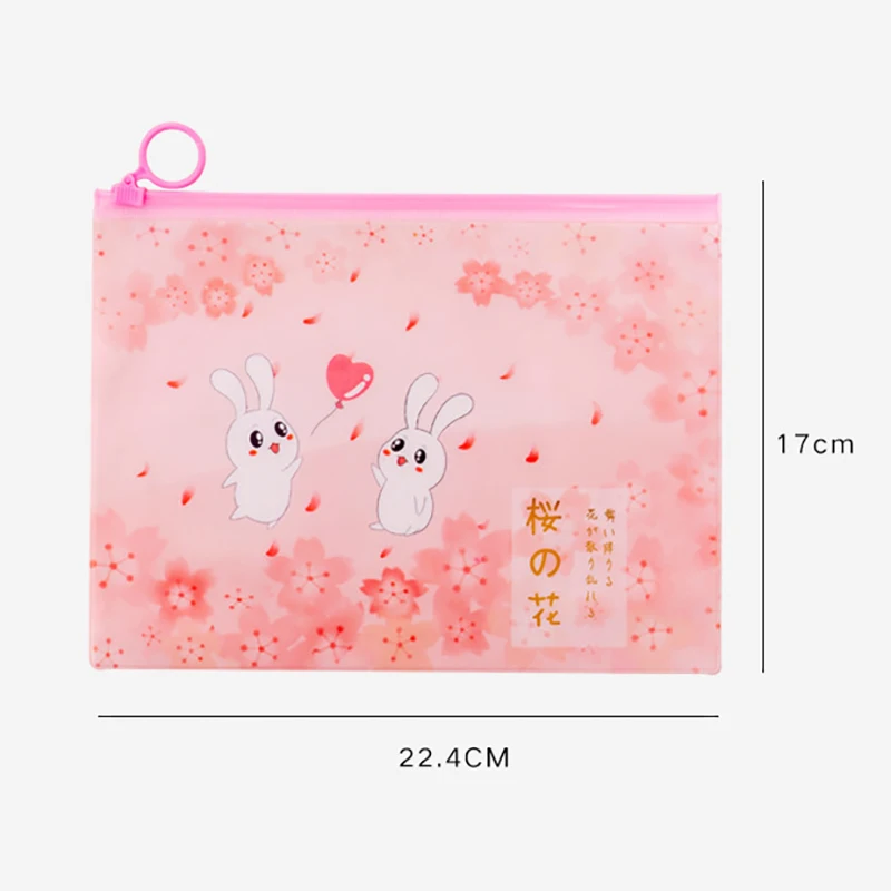 Чехол для карандашей большой емкости милый кролик кавайный розовый цветочный