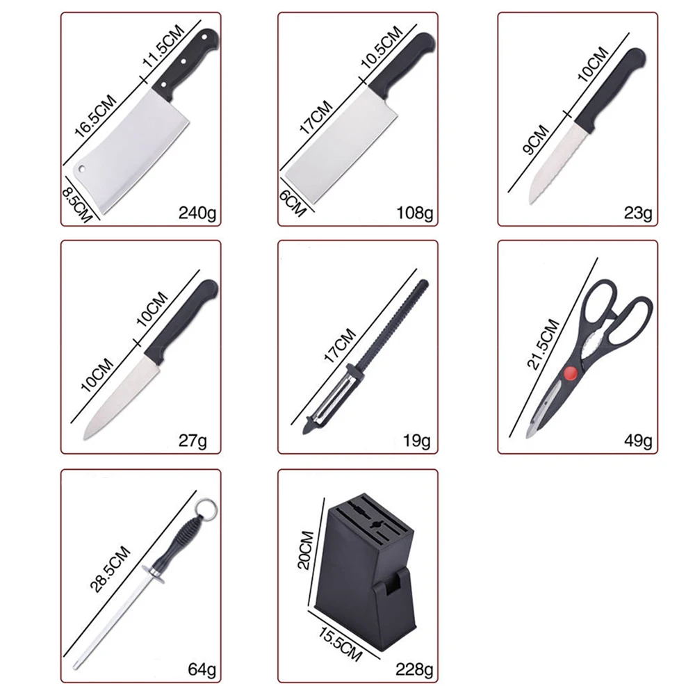 8 шт Ножи комплект Нержавеющая сталь набор Кухня посуда бытовой Sharp Комбинации