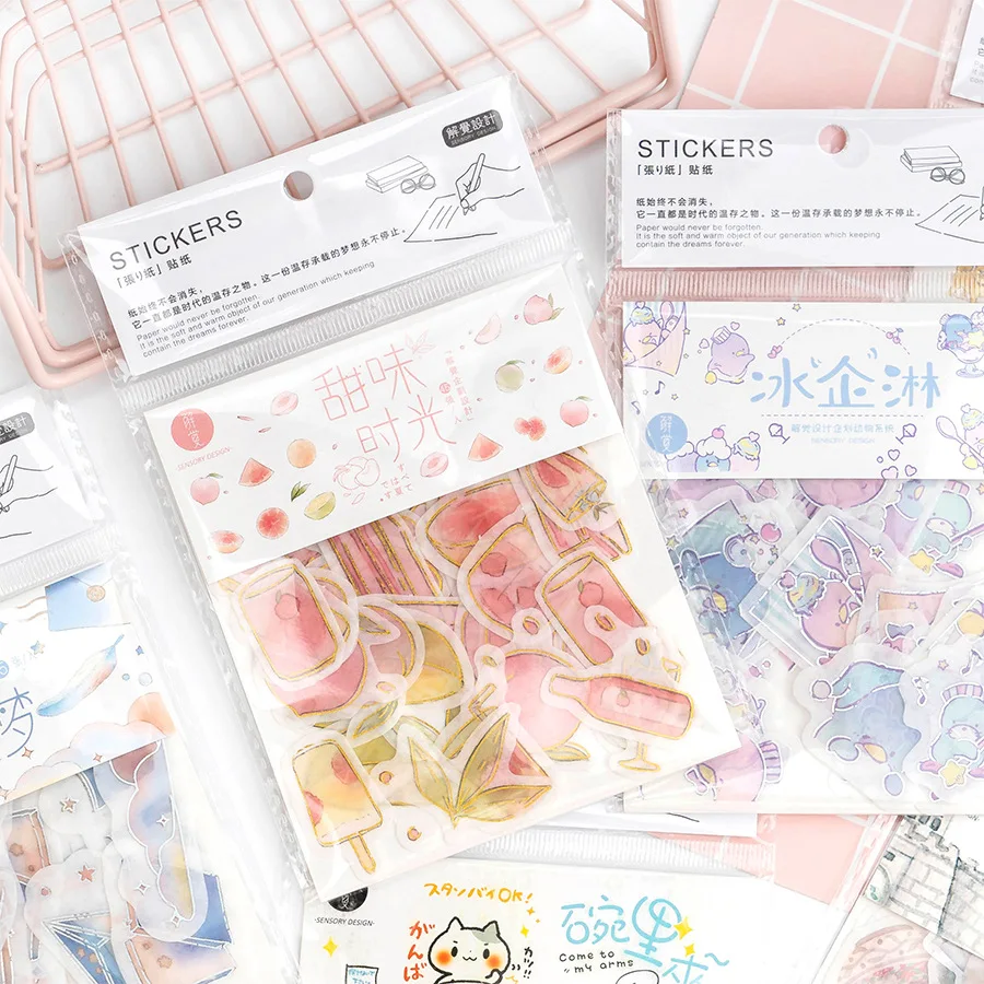 

45sheets/set Sticker Set Diy Cute Stickers Ins Style Scrapbooking School Suppliers Stationery Presented