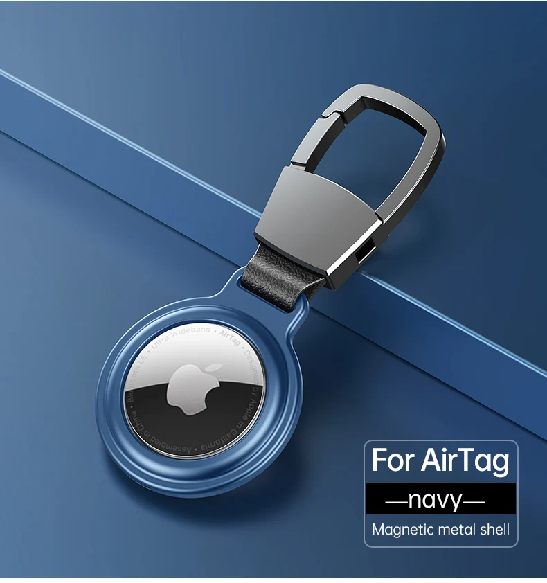

For Apple Airtag Case Metal Magnetic Protective Sleeve For Apple Locator Tracker Anti-lost Fall Device Keychain Air Tag Case
