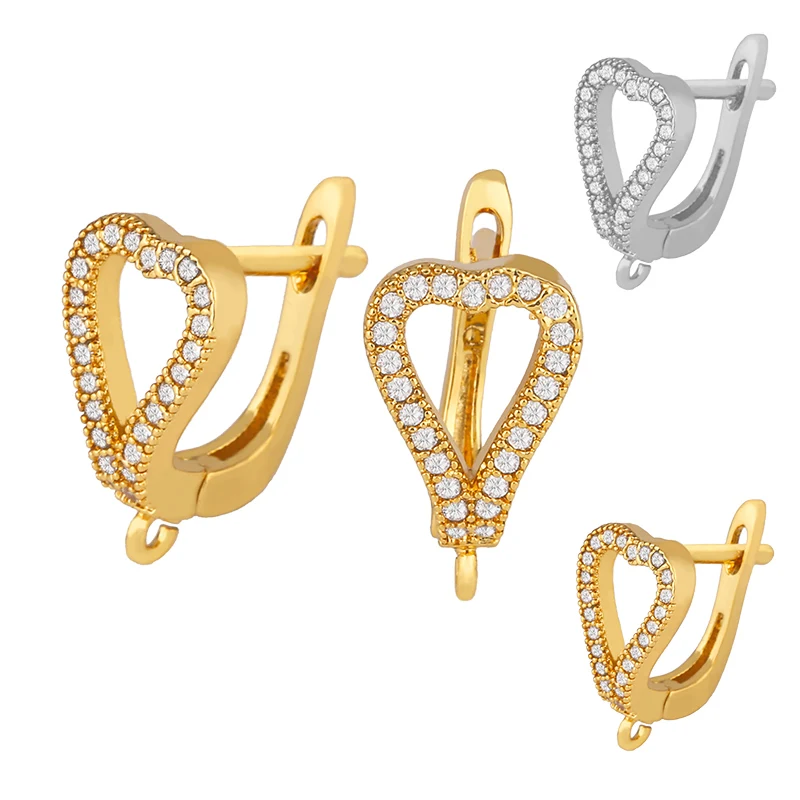 

OCESRIO Handmade Beads Small Heart Zircon Earrings Hooks For Women With Stone Crystal Bohemian Hollow out Boho Jewelry erha038