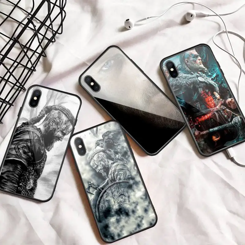 

Ragnar Lothbrok Vikings Phone Case Tempered glass For iphone 6 7 8 plus X XS XR 11 12 13 PRO MAX mini