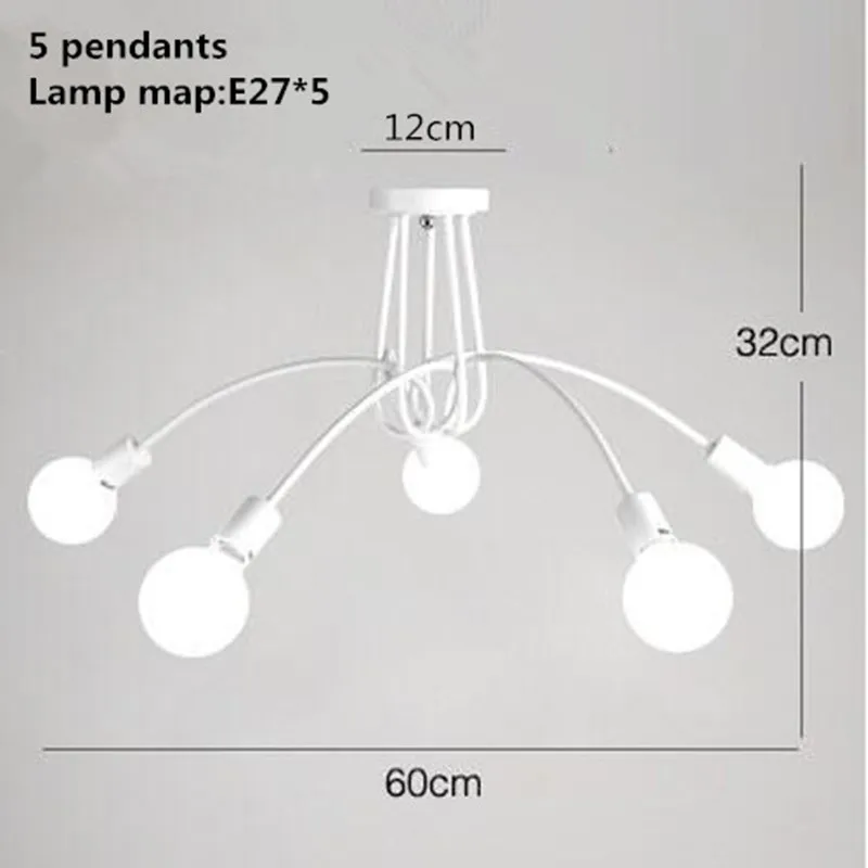 Винтаж Ретро светильник ing люстры лампы гладить искажен трубы потолочный