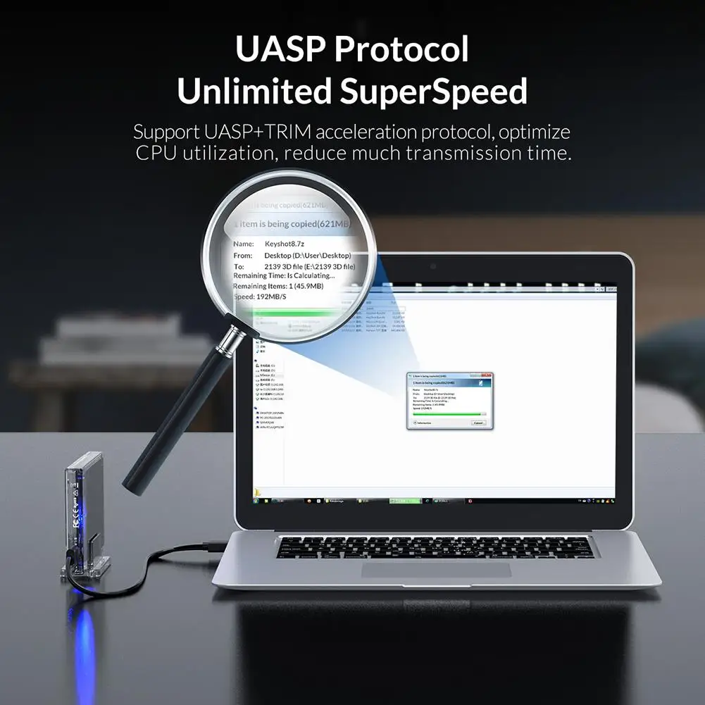 

ORICO USB 3.1 Type C to 2.5 SATA Hard Disk SSD External Enclosure Transparent USB3.1 HDD Enclosure Case for Windows /Mac/Linux