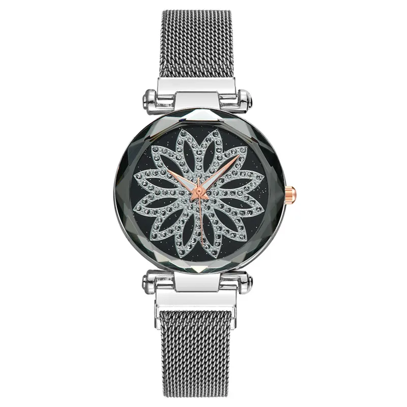 Модные женские магнитные розовые с золотыми цветами и стразами Роскошные