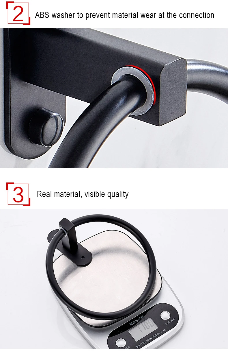 Современный черный набор оборудования для ванной 304 нержавеющая сталь вешалка