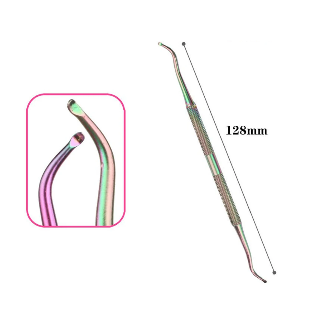 

12pcs/set Stainless Steel Rainbow Manicure Art Nail Clean Uv Gel Polish Remove Manicure Care Groove Clean Tools