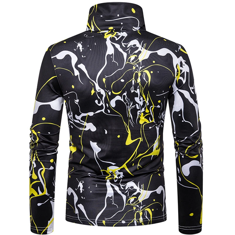 2019 осенняя и зимняя новая мужская футболка большого размера с высоким воротником