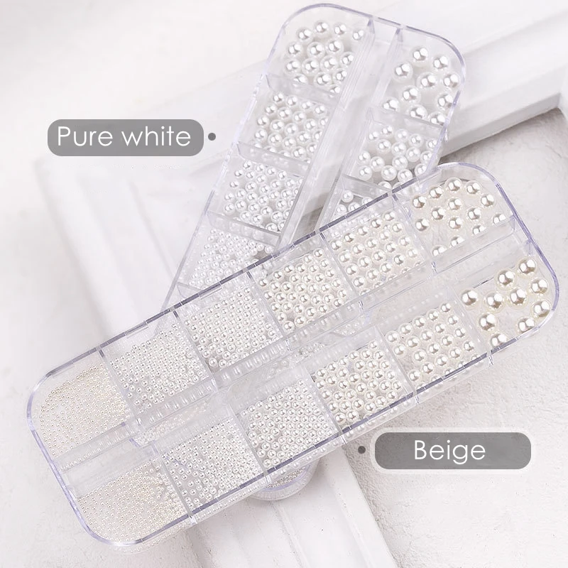 1 Box New Charm Ribbon Ballet Shoes Nail Art Steel Ball Highlight Pearl Bubble Mixed Size Shiny 3d Design Decoration B01-07 | Красота и