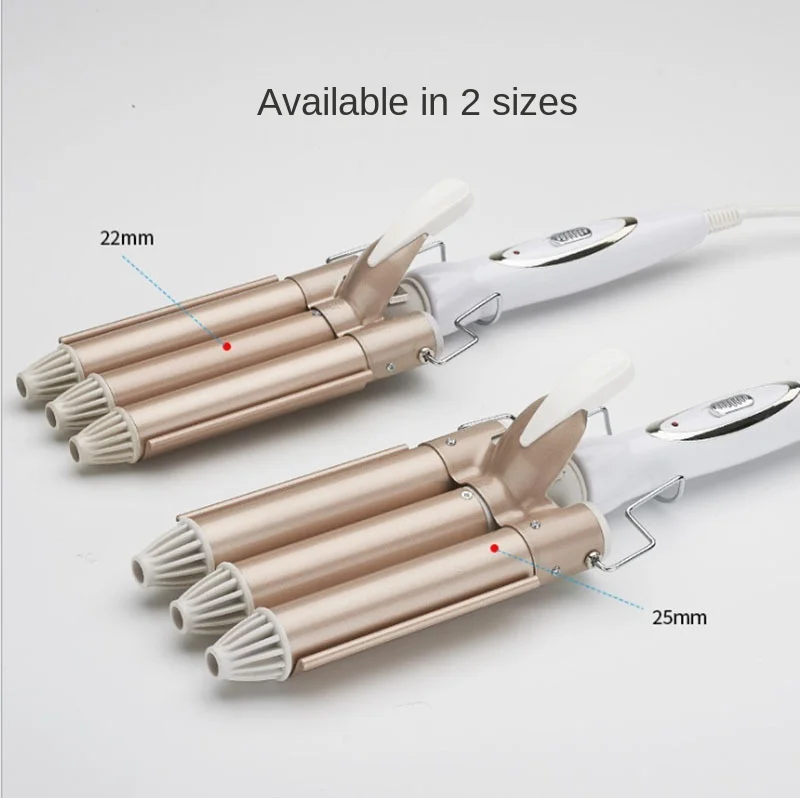 

Three Tube Curler Multi-stage Adjustable Water Wave Curler Ceramic Roll Large Wave Perm