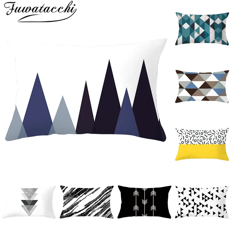 Прямоугольная наволочка Fuwatacchi Геометрическая искусственная для дивана