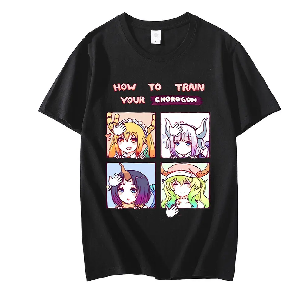 

Футболка Miss Kobayashi's Dragon Maid с аниме Harajuku, новая летняя мужская футболка Harajuku, модная футболка, мужские топы с коротким рукавом, уличная одежда
