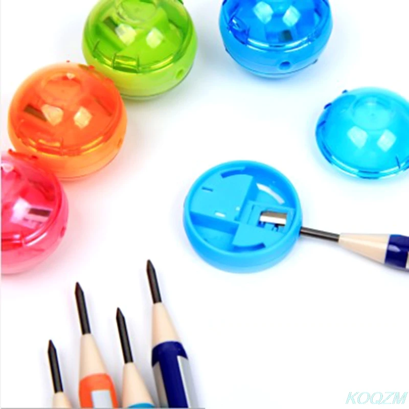

2pcs Cute Round Mini Pencil Lead Dedicated Sharpener Double Hole School Office Supply Kids Gift Random Color