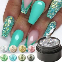 5ml glitter nail art uv gel shiny sequins platinum diy fashion nail gel natural easy to use shimmer long lasting nail accessory