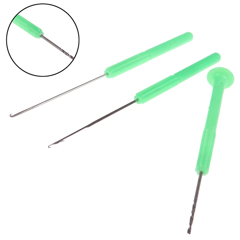 

3 In 1 Combo Set Carp Fishing Rigging Bait Needle Kit Tool Set Fish Drill Tackle Rigging Tool Kit With Pouch