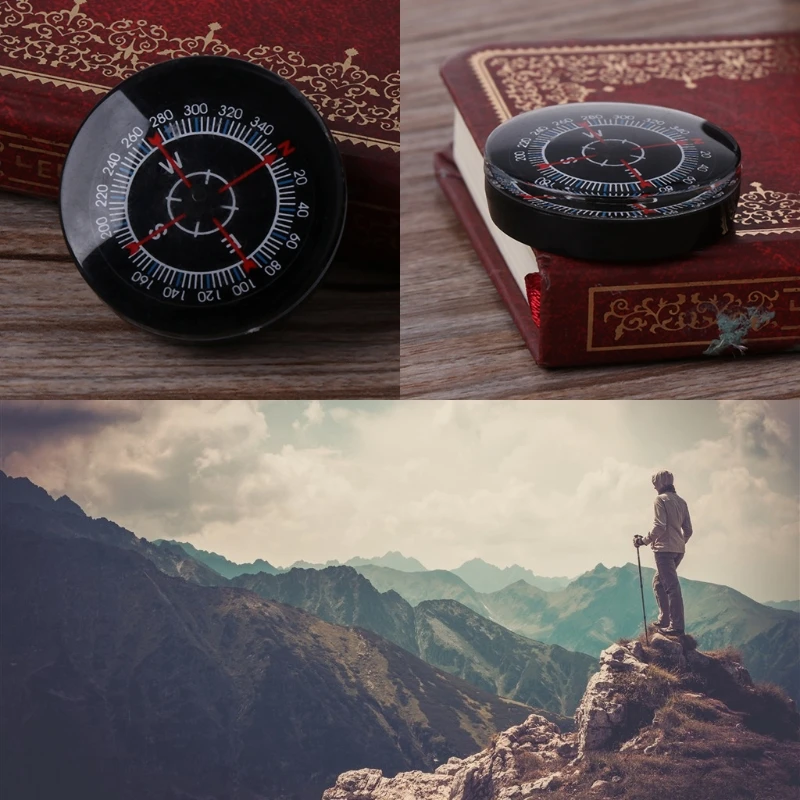 

New Portable Mini Oiling Survival Button Compass Hiking Camping Practical Guider