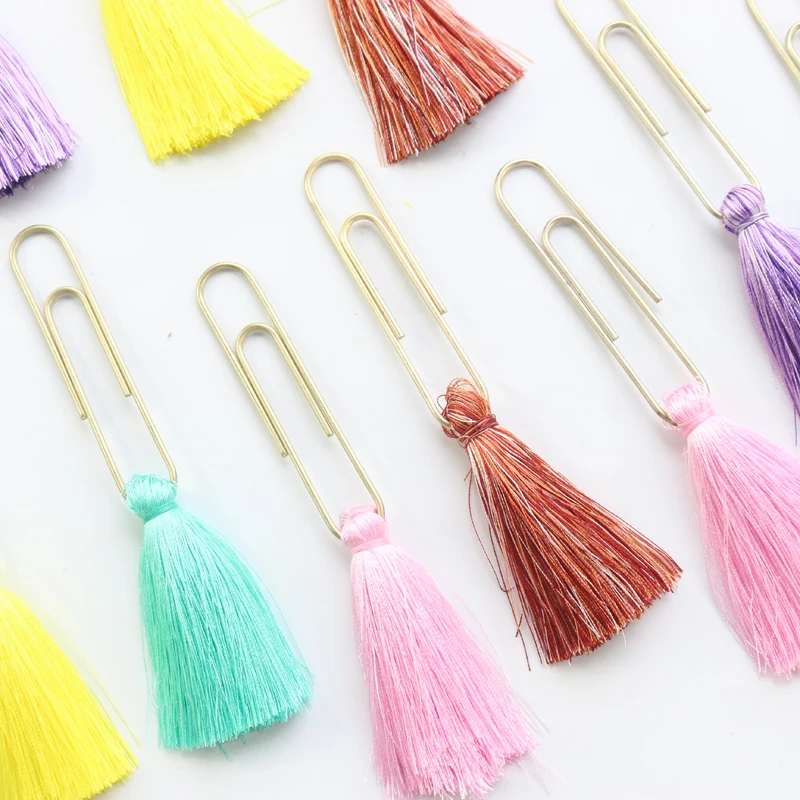 Domikee большой классический металлический зажим для бумаги с кисточками офиса и