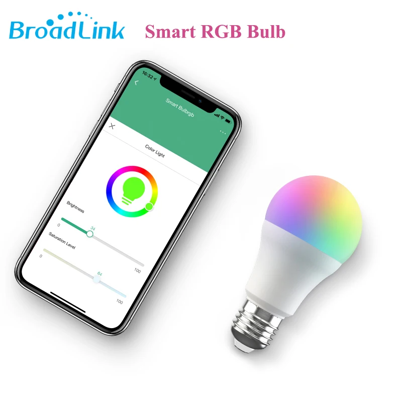 

BroadLink LB27R1 E27 220V WiFi Smart RGB LED Bulbs Home Automation Timer,Work with Alexa Google Home APP Wireless Remote Control