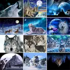 GATYZTORY 60x75 см DIY картина по номерам ВОЛКА ЖИВОТНЫХ холсты для рисования окраска уникальный подарок Декор для дома