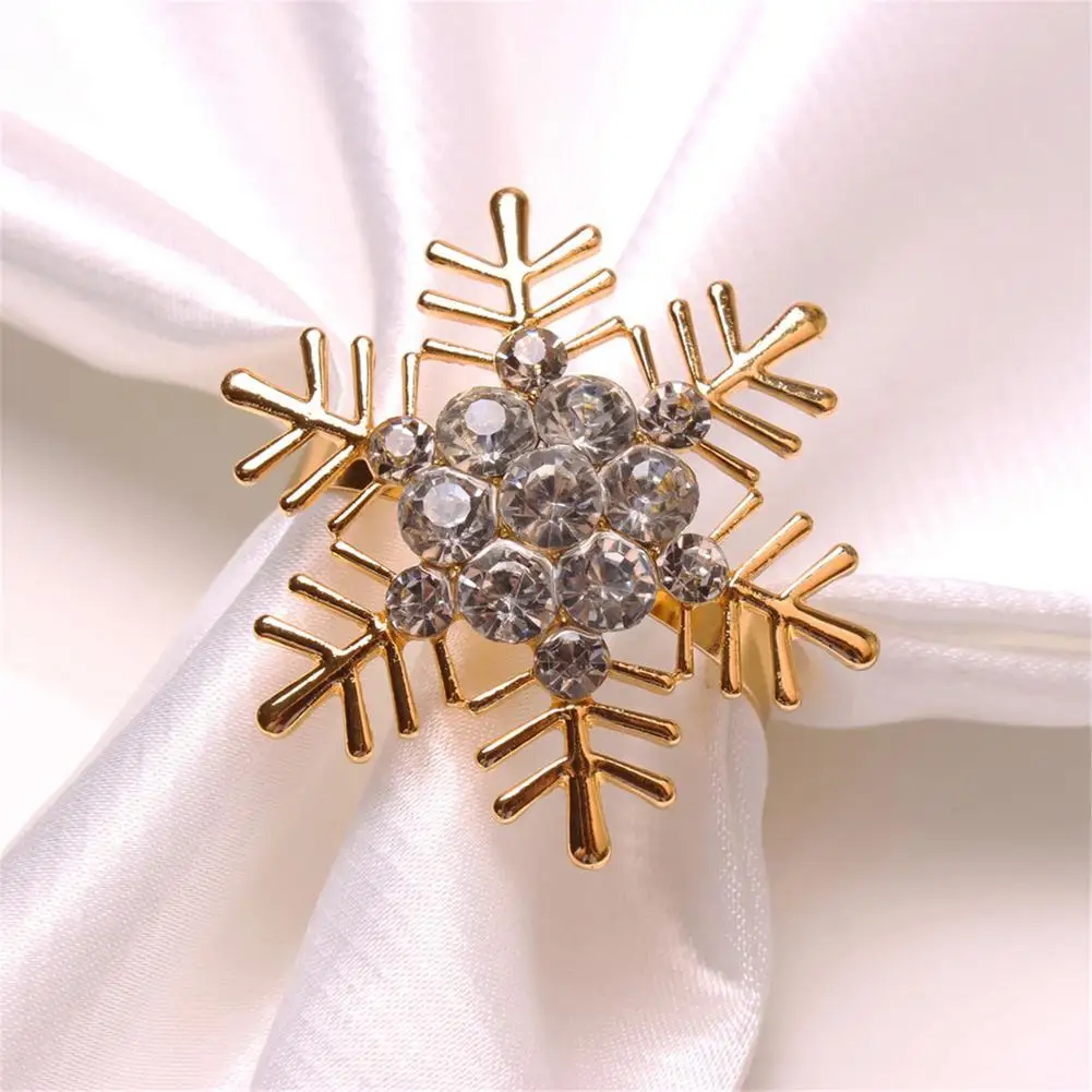 1/5 шт. Рождественская Снежинка кольца для салфеток сверкающими серебристыми