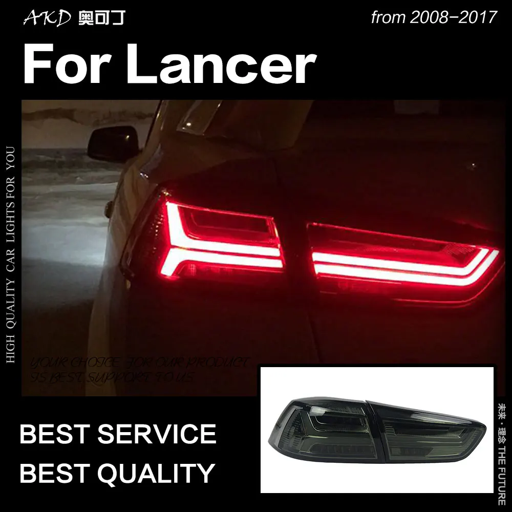 Автостайлинг AKD для Mitsubishi Lancer задние фонари 2008 2017 EX светодиодные DRL сигнал тормоза