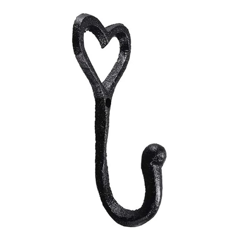 

6 Pcs Retro Iron Art Hooks,Wall Hanger Heart Shape Design,for Kitche/Home-ABUX