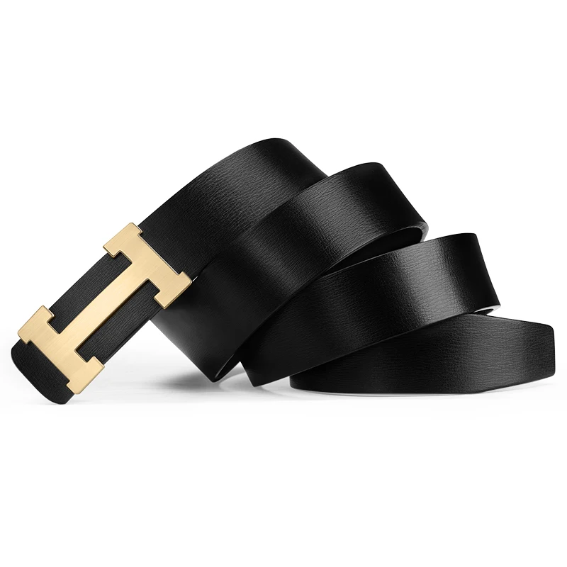 

2021 high-end brand belt men's leather toothless and seamless automatic buckle belt for young people simple casual wild trousers