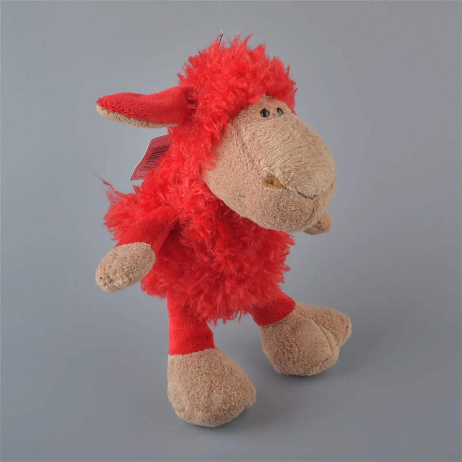 Мягкая плюшевая игрушка в виде Овцы красного цвета 25 см Детская кукла подарок