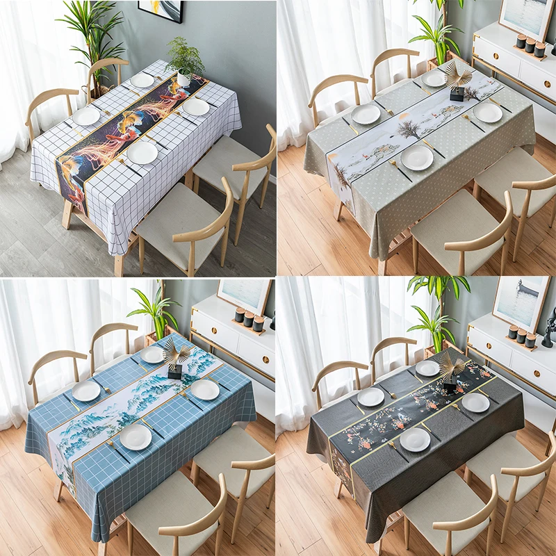 

Pvc Table Cloth Tablecloth Rectangular for Living Room Plastic Oilcloth and Waterproof Coffee Table Cover for Dining Table Decor