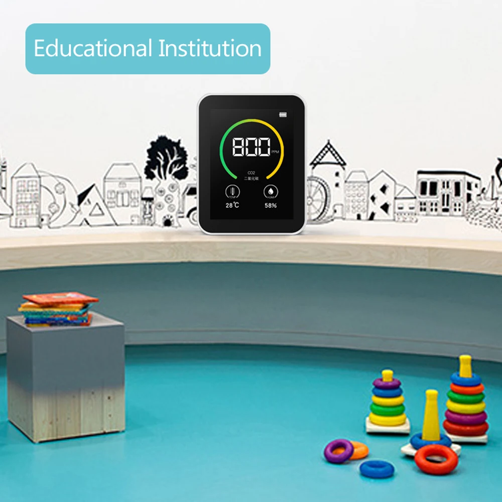 

CO2 Detector Gas Concentration Content Color Screen TFT Intelligent Air Quality Analyzer with Temperature Humidity Display