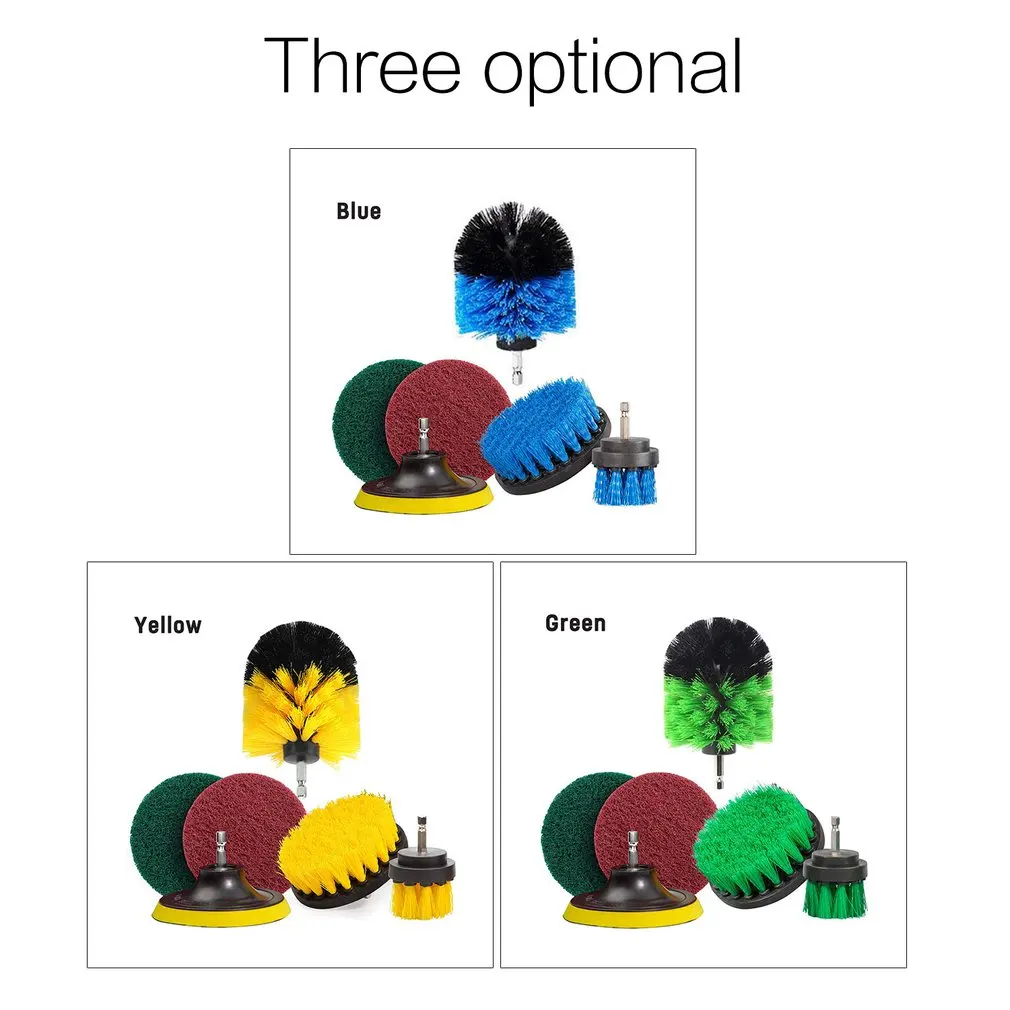 6 шт./компл. электрическая дрель набор кистей Пластик круглая Чистящая Щетка для