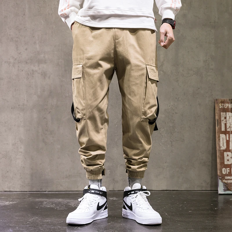 

2020 Multi-Pockets Cargo Pants Men Streetwear Baggy Jogger Pants Ankle-Length Harem Pants