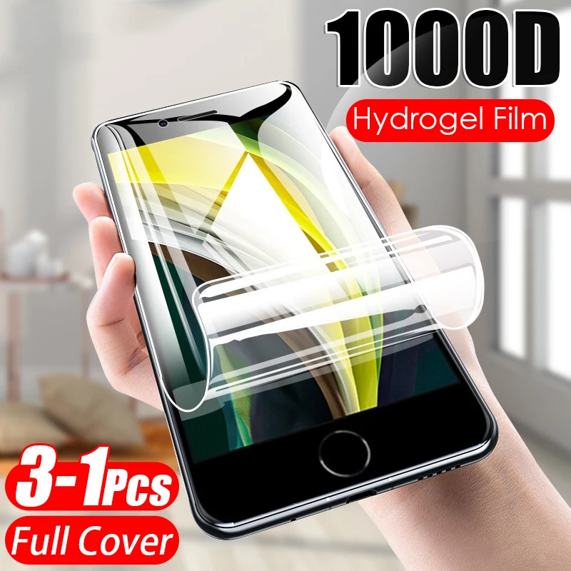 

3-1/pcs Screen Protector Hydrogel For Apple iPhone 11 12 Pro Max Mini XS X XR 7 8 Plus Protection For iPhone SE 2020 Not Glas