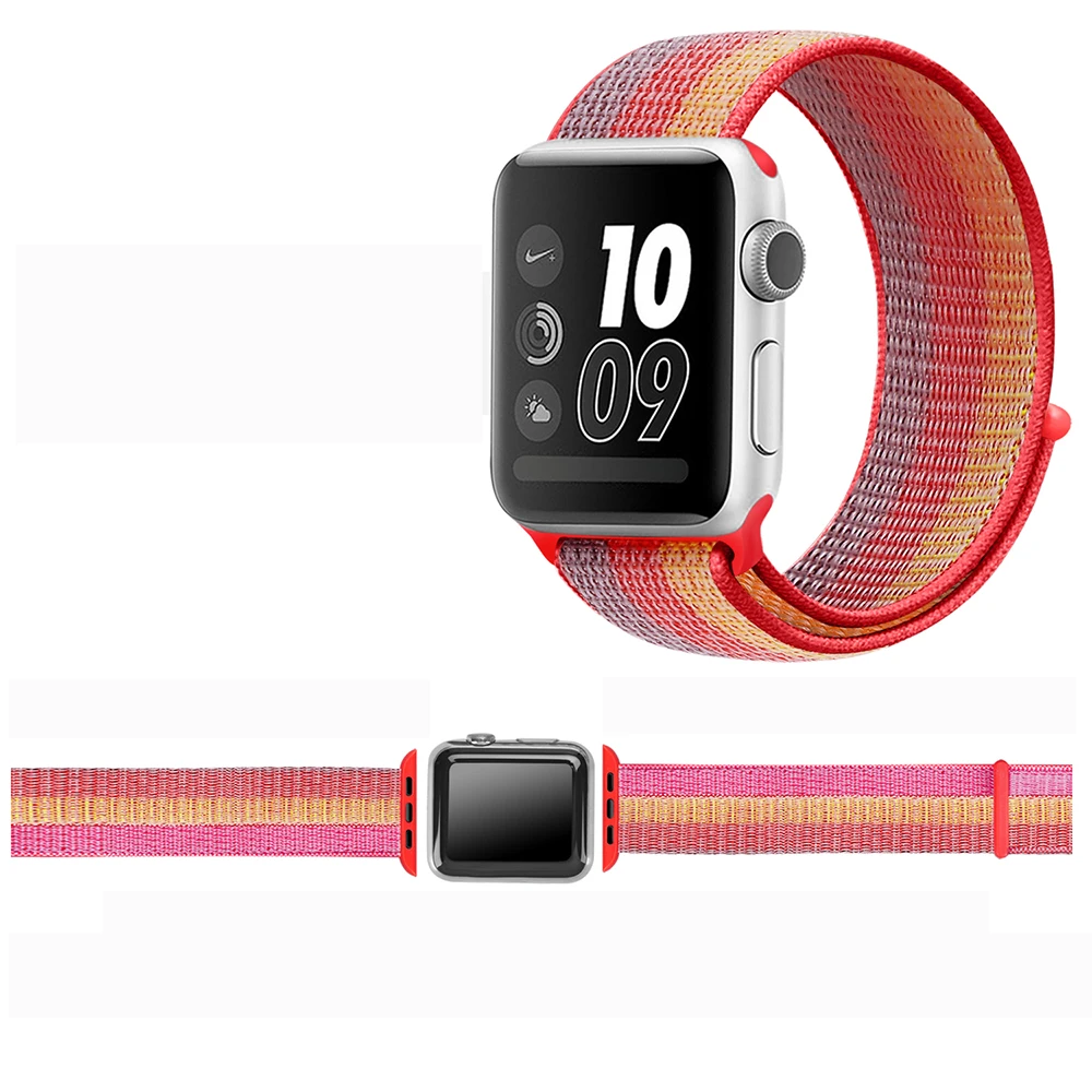 Нейлоновый мягкий дышащий сменный ремешок для Apple Watch Series 3 2 1 38 мм 42 мм Спортивная петля ремешок для iwatch Series 5 4 40 мм 44 мм