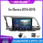 Мультимедийный видеопроигрыватель на Android 10 для Hyundai Elantra 6 2016-2018, GPS-навигация, автомагнитола 2 din, головное устройство SWC Bluetooth