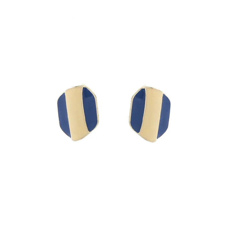 

Geometric temperament all-match color matching alloy earrings earrings simple temperament earrings