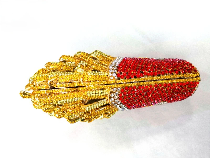 

Fashion Luxury Crysta handBags Designer Rhinestone Chips Clutc Purse For Ladies Purse Wedding Bridal Evening Designer Bags