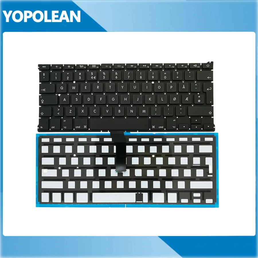5 шт./лот новая норвежская Клавиатура с подсветкой для Macbook Air 13 &quotA1369 2011 A1466 2012 2013