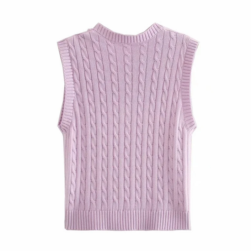 Свитер-жилет женский трикотажный без рукавов с V-образным вырезом | Женская