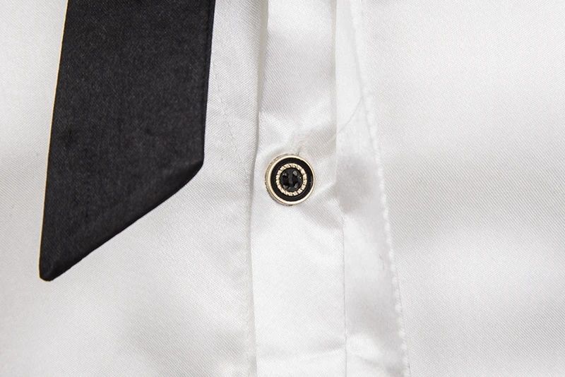 CYSINCOS новая мужская роскошная рубашка с завязками и длинным рукавом шелковая