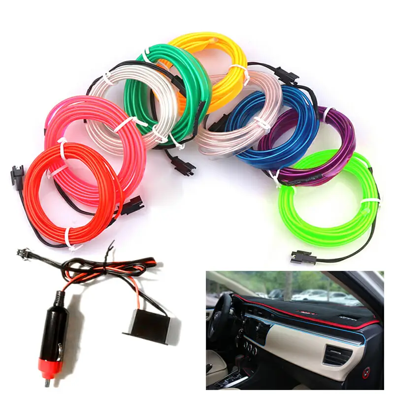 Автомобильная светодиодная лента для холодного света гибкая неоновая Гирлянда