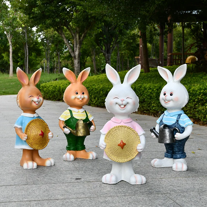 

Cartoon Rabbit Decoration Garden Sculpture Outdoor Mountain Villa Farm Restaurant Courtyard Statue Handicrafts Creative Ornament