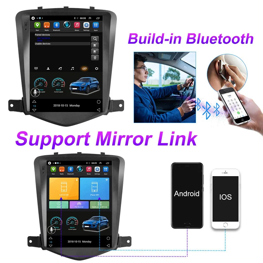 Автомагнитола для Chevrolet Cruze 2008 2009 2010 2011 2012 2013 2014 Android DSP IPS мультимедийный плеер GPS