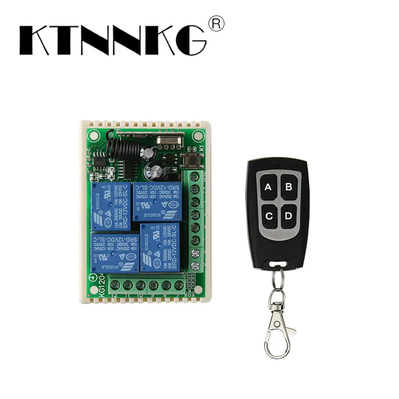 433 МГц Универсальный беспроводной пульт дистанционного управления DC 12 В 4 банды