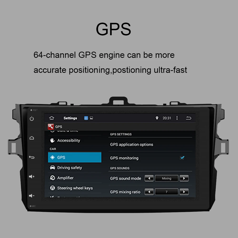 Автомобильный плеер Восьмиядерный 4 + 32 ГБ android 9 0 gps навигация для Toyota Corolla 2007 2012