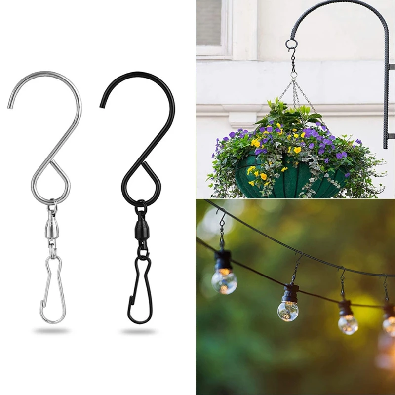 

10 pcs Swivel Hooks Clips for Hanging Wind Spinners Wind Chimes Crystal Twisters Party Supply Rotating Display S Hooks wholesale