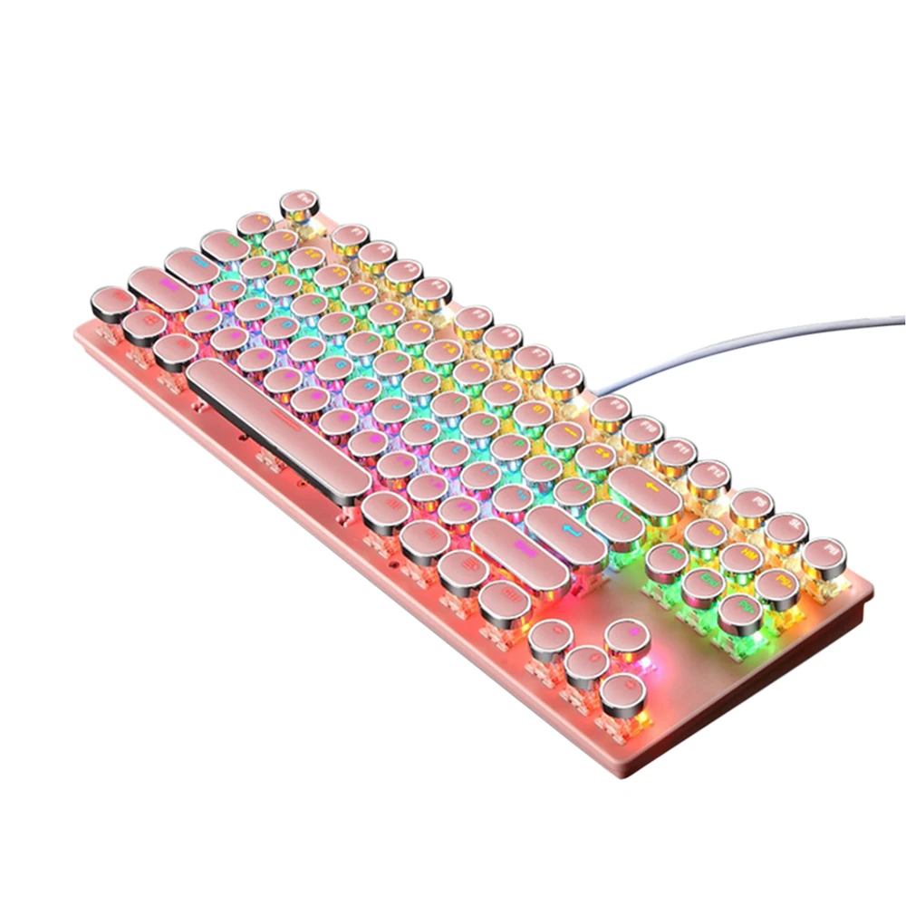 

87-Keys Mechanical Keyboard Blue Axis Breathing Light Backlight Electroplated Punk Keycaps Gaming Competitive Keyboard