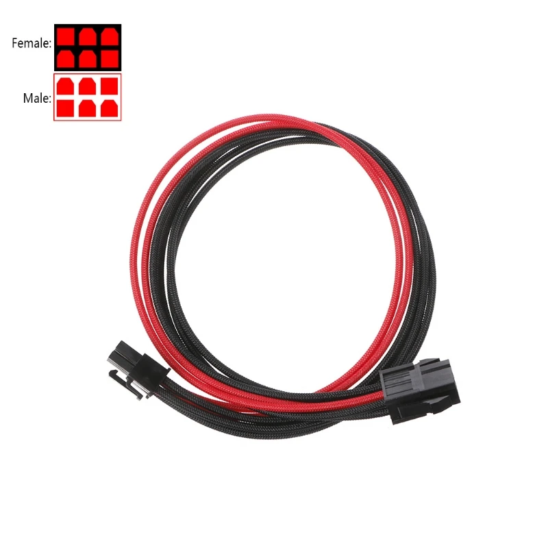 

2021 New Sleeved Black&Red GPU 6Pin PCIE PCI Express Male to Female Power Extension cable