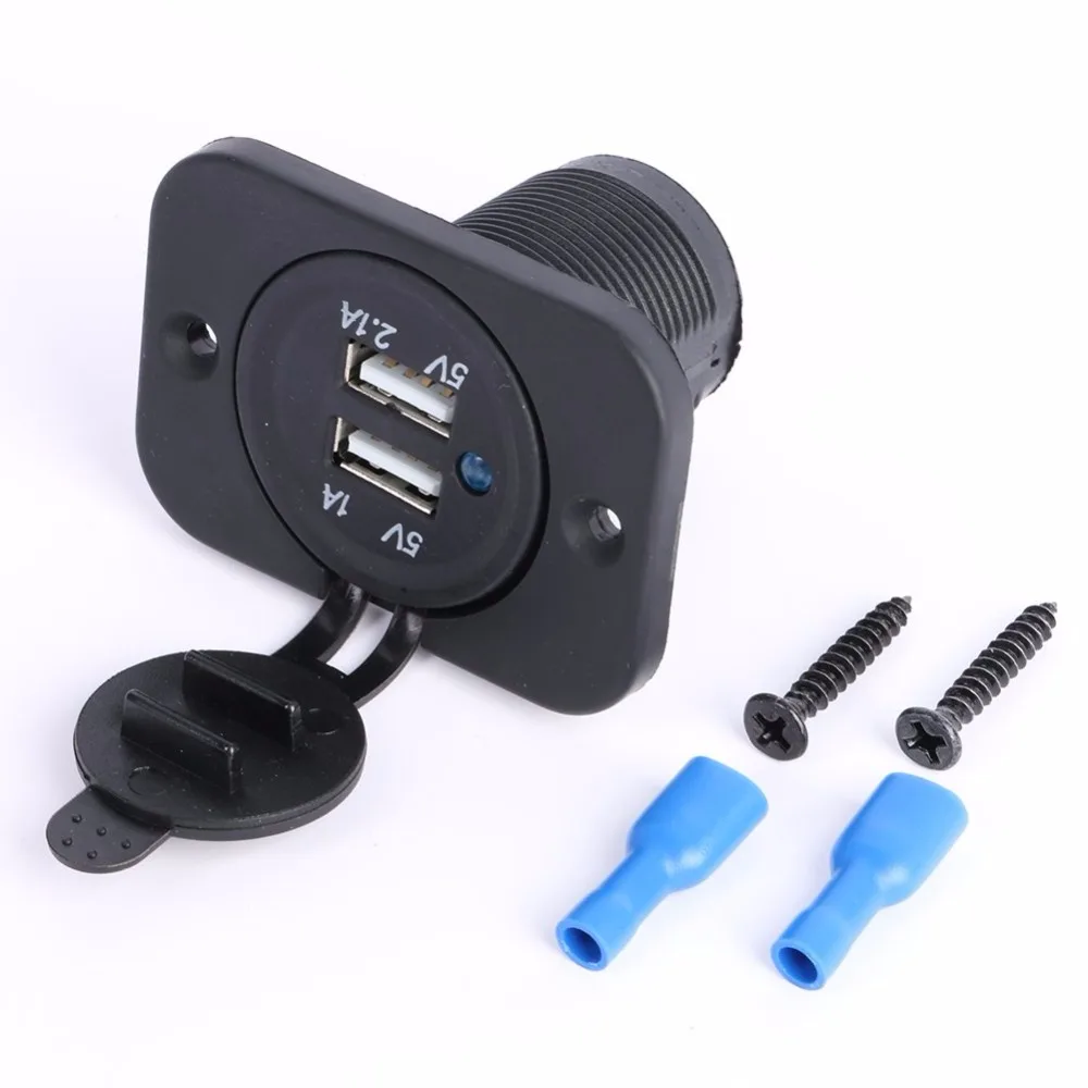 Универсальный Водонепроницаемый двойной 2 USB автомобильный прикуриватель 4.2A