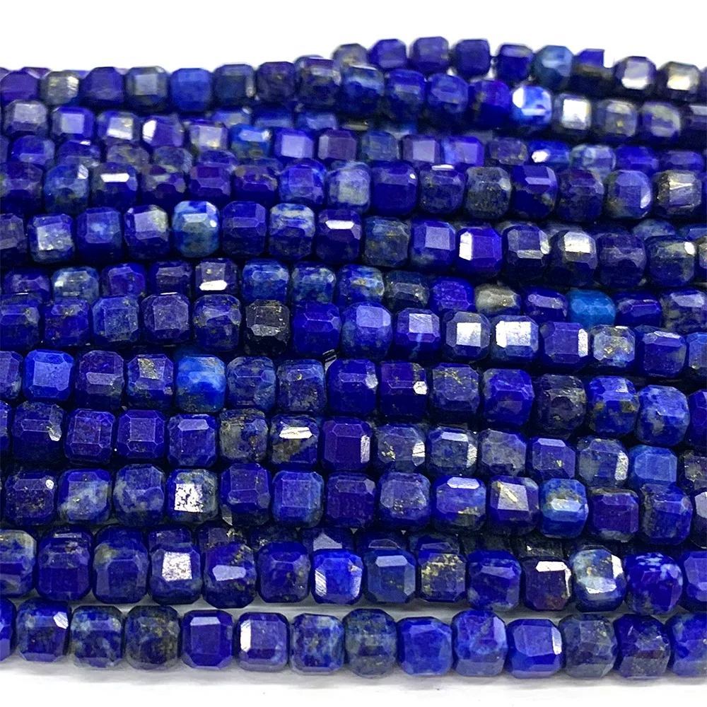 

Veemake Lapis Lazuli Natural Stones Charms Gemstones Necklace Bracelets Earrings Edge Cube Faceted Beads For Jewelry Making07366